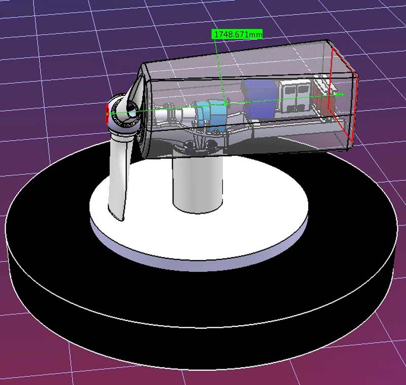 rediseño de pieza eólica en formato tridimensional digital