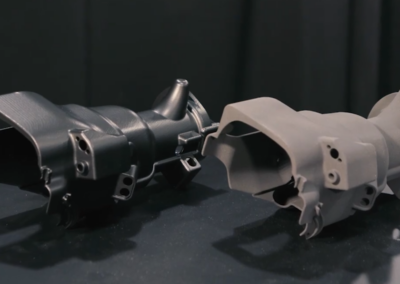 Detalle de superficie tras vaporizado en impresión 3D con AMT SF100, mejora de acabado y sellado en Navarra